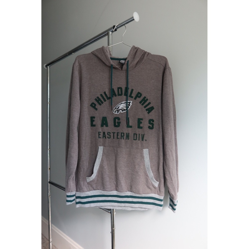 Philadelphia‎ Eagles Hoodie Sweatshirt Mens Gray Green Pullover Eastern Div.